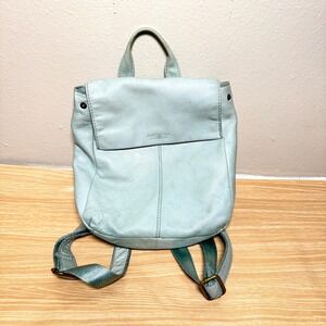 American Leather Co. Liberty Backpack Women's Pale Aqua Foldover Shoulder Straps